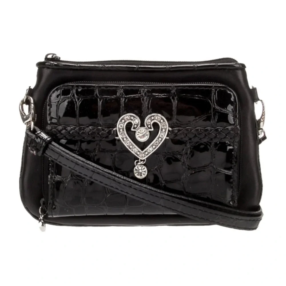 HTF Authentic Brighton Mini Patent Leather Crossbody Bag wallet
